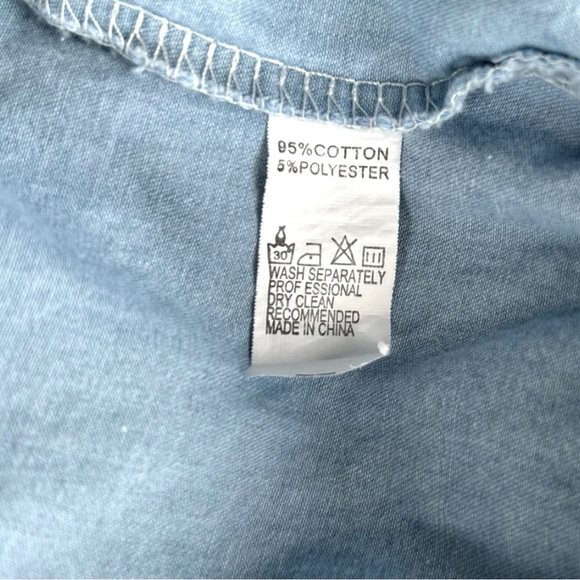 Girls Chambray Flutter-Sleeve Casual Dress Size 7/8 - Picture 6 of 7